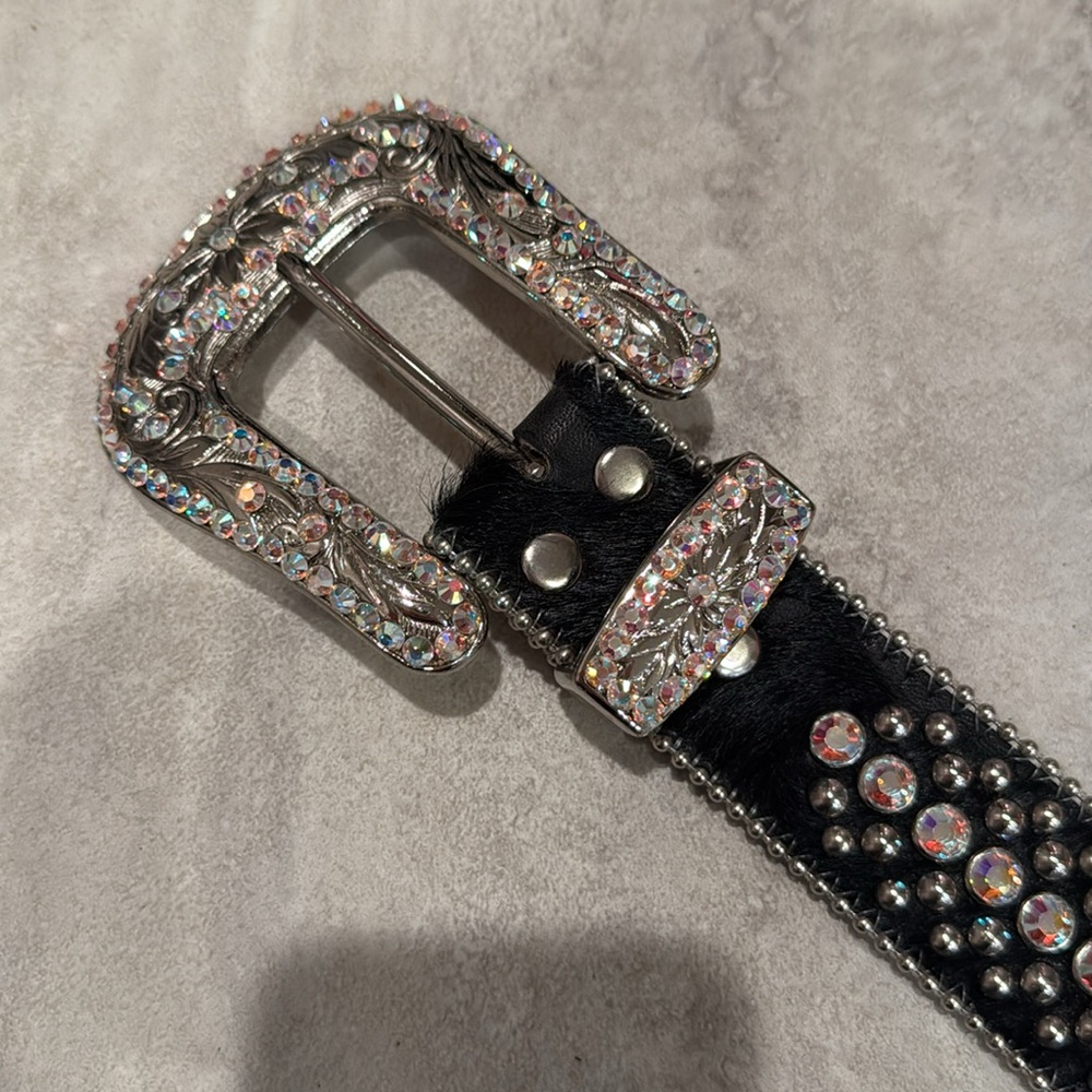 BB SIMON BELT - black cow hide